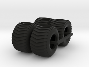 1/25 Puller Front And Rear Tires in Black Natural Versatile Plastic