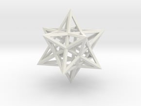Stellated Dodecahedron 1.6" in White Natural Versatile Plastic
