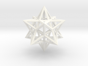 Stellated Dodecahedron 1.6" in White Processed Versatile Plastic