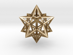 Stellated Dodecahedron 1.6" in Polished Gold Steel