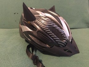 Pair of Bat Ears for Cycle Helmet in Black Natural Versatile Plastic