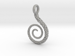 Spiral Pendant Textured - Version 2 in Aluminum