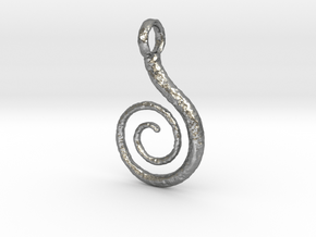Spiral Pendant Textured in Natural Silver