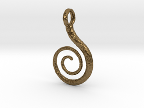 Spiral Pendant Textured in Natural Bronze