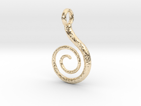 Spiral Pendant Textured in 14k Gold Plated Brass