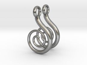 Spiral Earrings in Natural Silver