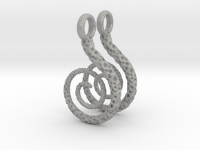 Spiral Earrings Textured in Aluminum