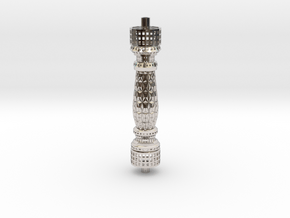 Baluster Root3 in Rhodium Plated Brass