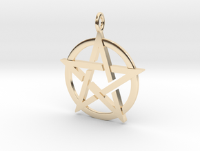 Pentagram Pendant in 14k Gold Plated Brass