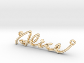 ALICE Script First Name Pendant in 14k Gold Plated Brass
