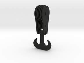 Forged Double Hook - Block - G 22.5:1 Scale in Black Natural Versatile Plastic