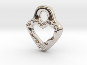 Lacey Heart in Rhodium Plated Brass