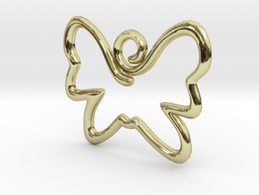 Swirly Butterfly Pendant in 18k Gold