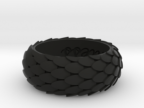 Dragon Scale Ring US7.5 in Black Natural Versatile Plastic