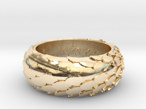 Dragon Scale Ring US7.5 in 14k Gold Plated Brass