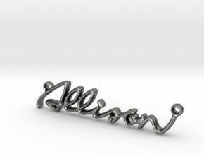 ALLISON Script First Name Pendant in Fine Detail Polished Silver