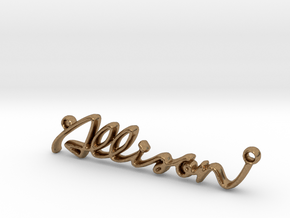 ALLISON Script First Name Pendant in Natural Brass