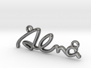 ALMA Script First Name Pendant in Fine Detail Polished Silver