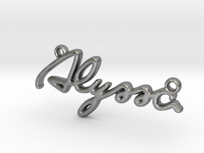 ALYSSA Script First Name Pendant in Natural Silver