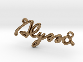 ALYSSA Script First Name Pendant in Natural Brass