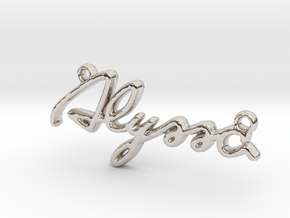 ALYSSA Script First Name Pendant in Platinum