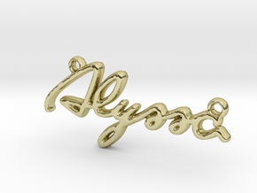 ALYSSA Script First Name Pendant in 18k Gold Plated Brass
