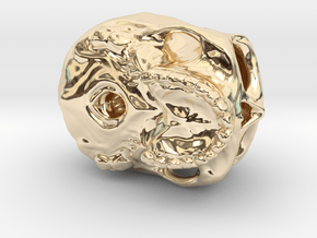 Skull in 14k Gold Plated Brass