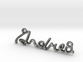 ANDREA Script First Name Pendant in Fine Detail Polished Silver