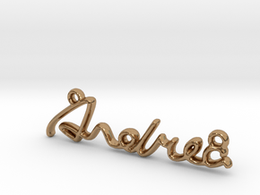 ANDREA Script First Name Pendant in Polished Brass
