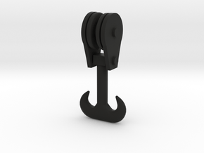 Forged Double Hook - Block - HO 87:1 Scale in Black Natural Versatile Plastic