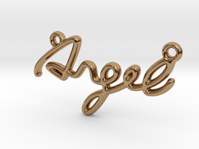 ANGEL Script First Name Pendant in Polished Brass