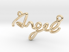 ANGEL Script First Name Pendant in 14K Yellow Gold