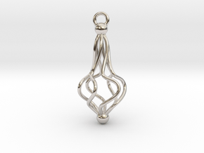 Pendant Small in Rhodium Plated Brass