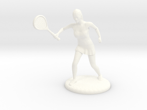 Tennis Girl in White Processed Versatile Plastic