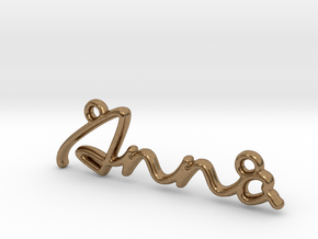 ANNA Script First Name Pendant in Natural Brass