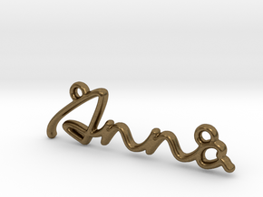 ANNA Script First Name Pendant in Natural Bronze
