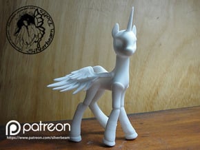 Pony Celestia Small: alicorn type  in White Natural Versatile Plastic