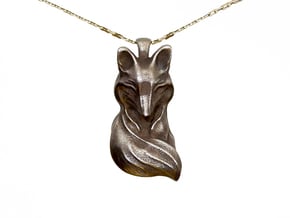 The Sleeping Fox - Pendant in Polished Bronze Steel: Small