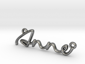 ANNE Script First Name Pendant in Fine Detail Polished Silver