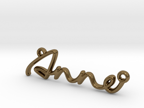 ANNE Script First Name Pendant in Polished Bronze