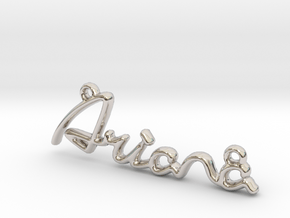 ARIANA Script First Name Pendant in Rhodium Plated Brass