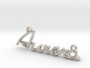 AURORA Script First Name Pendant in Platinum