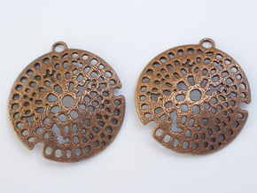 Radiolarian earrings in Polished Bronze Steel