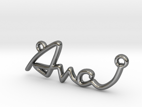 AVA Script First Name Pendant in Fine Detail Polished Silver