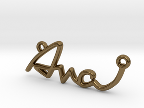 AVA Script First Name Pendant in Polished Bronze