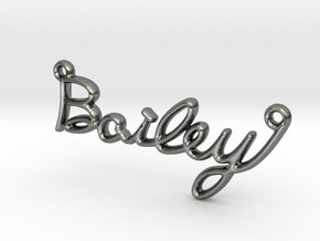 BAILEY Script First Name Pendant in Fine Detail Polished Silver
