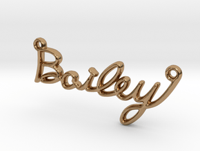 BAILEY Script First Name Pendant in Polished Brass