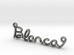 BLANCA Script First Name Pendant in Fine Detail Polished Silver