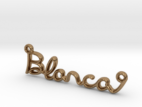 BLANCA Script First Name Pendant in Natural Brass