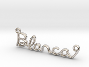 BLANCA Script First Name Pendant in Rhodium Plated Brass
